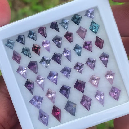 Spinel Kites & Lozenges Natural Multicolor Loose Gemstone Parcel 13.03 Ct / 43 Gemstones From Sri Lanka
