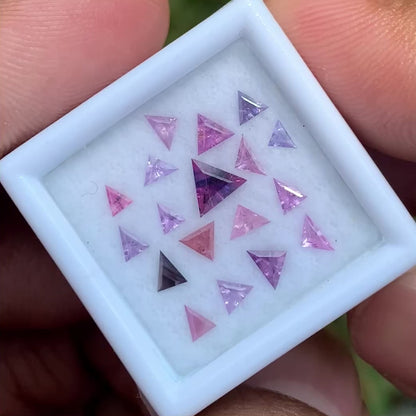 Unheated Ceylon Sapphire Triangles 1.15Ct / 18 Stone Parcel of Natural Ethically Sourced Loose Gemstones