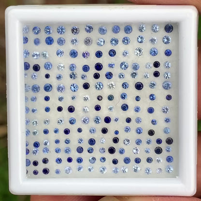 Blue Sapphire 1.8 mm - 2.2 mm Rounds 2.98 Ct Loose Gemstone Parcel of 183 Stones