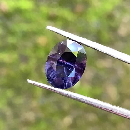 Deep Purple With A Velvet Touch Spinel Concave Cut / Fantasy Cut Oval 3.13 Ct Natural Loose Gemstone From Sri Lanka