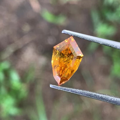 Orange Zircon Shield 2.86 Ct Natural Loose Gemstone From Sri Lanka