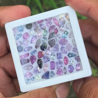 Unheated Sapphire Fancy Geometric Shape 23.93 Ct / 68 Stones Loose Gemstone Parcel For Jewelry Making 💎✨