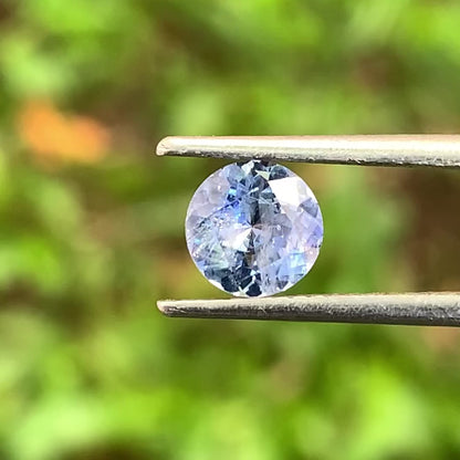 Light Blue Sapphire Round 6.1 mm / 1.01 Ct Flower Cut Heated Only Natural Loose Gemstone For Jewelry Making