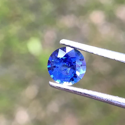 Blue Sapphire 5.8 mm Round Heated Only 0.8 Ct Natural Loose Gemstone