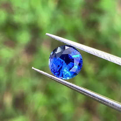 Blue Sapphire 6.8 mm Round Heated Only 1.45 Ct Natural Loose Gemstone for Jewelry Making