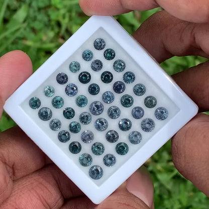 Teal Blue Spinel Round Loose Gem Parcel of 18.75 Ct / 43 Natural Gemstones For Jewelry Making 💎✨