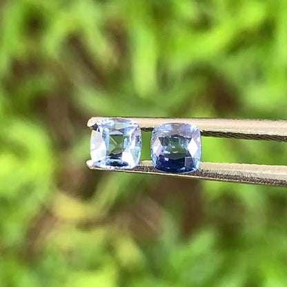 Blue Sapphire Cushion Pair 3.9 mm / 0.8 Ct Heated Only Natural Loose Gemstones for Earrings
