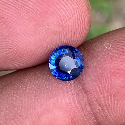 Blue Sapphire 6.5 mm Round 1.13 Ct Natural Loose Gemstone For Jewelry Making