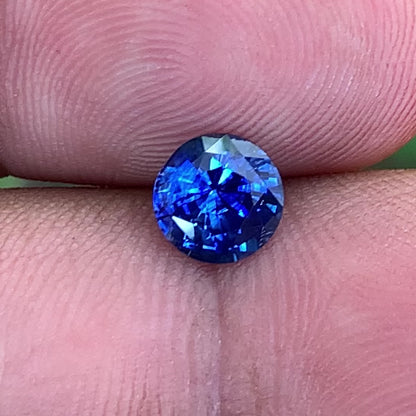 Blue Sapphire 6.8 mm Round Heated Only 1.45 Ct Natural Loose Gemstone for Jewelry Making