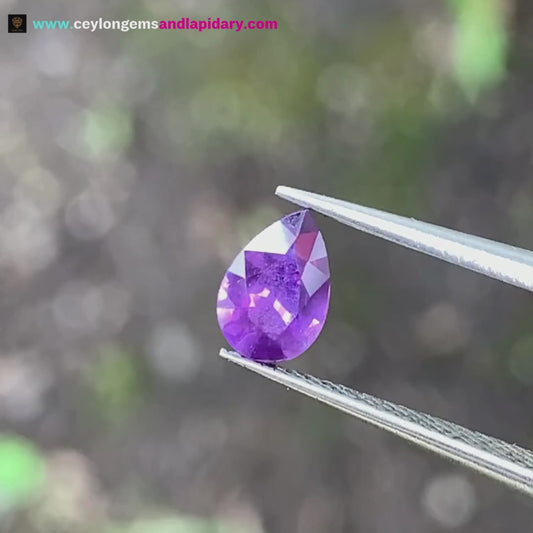 Purple Sapphire Pear Heated Only 0.53 Ct Natural Loose Gemstone 💎✨