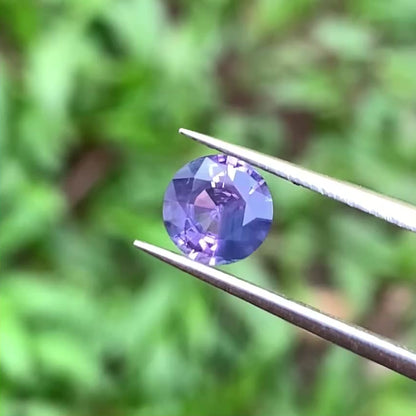 Purplish Blue Bicolor Sapphire 6.4 mm Round 1.06 Ct Heated Only Natural Loose Gemstone For Jewelry Making