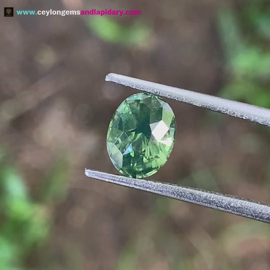 ✨ Green Zircon Concave Cut Oval 1.98 Ct 💎