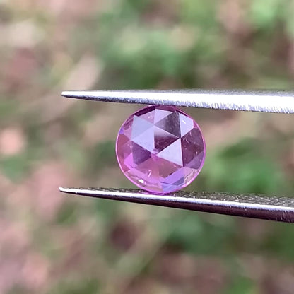 Rose Cut Pinkish Purple Sapphire 0.93 Ct Modified Round Heated Only Natural Loose Gemstone from Sri Lanka