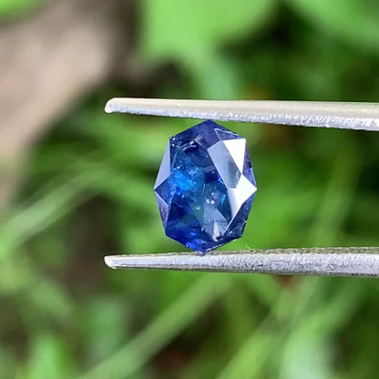 Heavily Included Deep Blue Sapphire Octagon 1.15 Ct Loose Gemstone from Sri Lanka