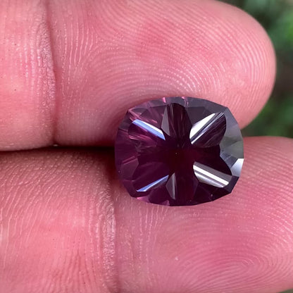 Velvet Spinel Concave Cut / Fantasy Cut Rectangular Cushion 6.61 Ct Natural Loose Gemstone From Sri Lanka