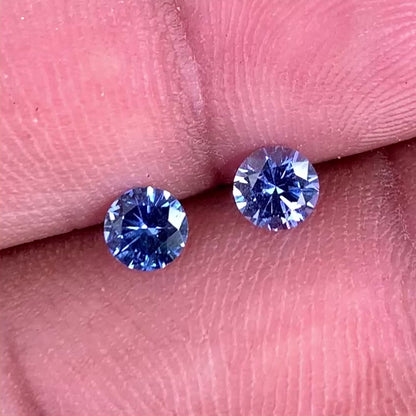 Blue Sapphire Round Pair 4.5 mm / 0.77 Ct Heated Only Natural Loose Gemstones for Earrings