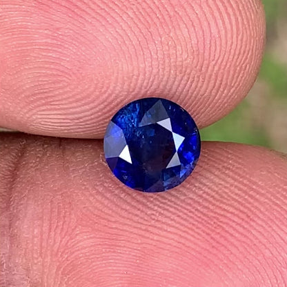 Blue Sapphire 7.3 mm Round 1.93 Ct Natural Loose Gemstone For Jewelry Making