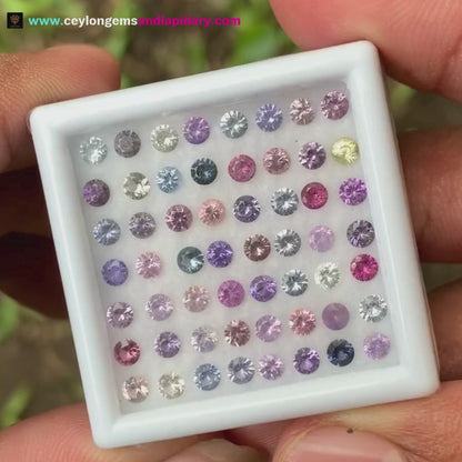 Unheated Sapphire 3 mm Rounds 7.14 Ct Multicolor Loose Gemstone Parcel of 56 Stones 💎✨