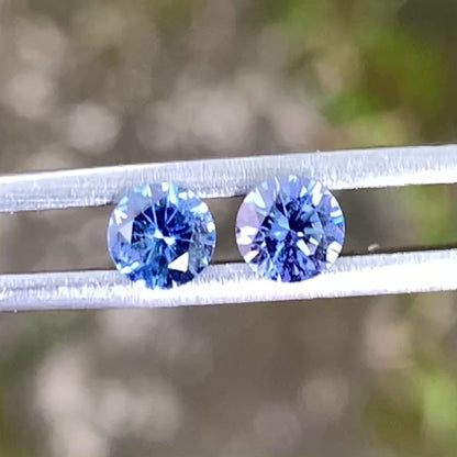 Blue Sapphire Round Pair 4.5 mm / 0.77 Ct Heated Only Natural Loose Gemstones for Earrings