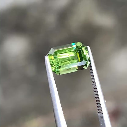 Green Sapphire Emerald Cut Octagon 1.59 Ct Heated Only Natural Loose Gemstone For Jewelry Making