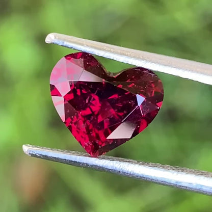 Red garnet Heart 2.60 Ct Creative Cut Loose Gemstone