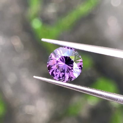 Purple Spinel Fantasy / Concave Cut 6.7 mm Round 1.12 Ct Natural Loose Gemstone