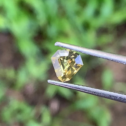 Yellowish Green Zircon Shield 0.78 Ct Natural Loose Gemstone for Jewelry Making