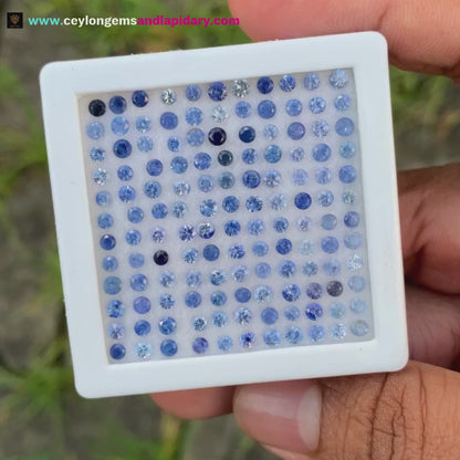 Blue Sapphire 2.3 - 2.7 mm Rounds 13.66 Ct Loose Gemstone Parcel of 132 Stones 💎