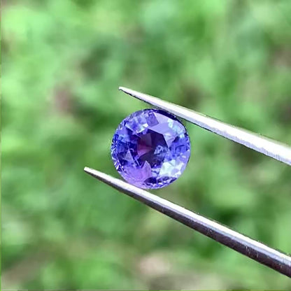 Purplish Blue Bicolor Sapphire 6 mm Round 1.15 Ct Heated Only Natural Loose Gemstone For Jewelry Making