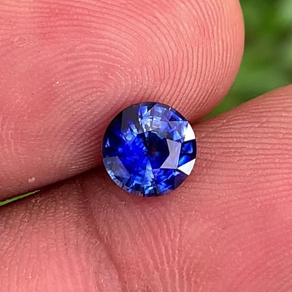 Blue Sapphire 7 mm Round Heated Only 1.55 Ct Natural Loose Gemstone for Jewelry Making