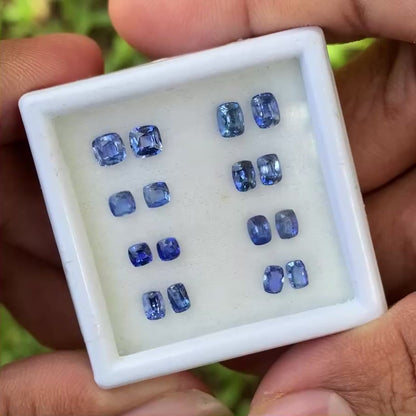 Blue Sapphire Heated Only 8 Pairs 4.06 Ct Natural Loose Gemstones For Earrings