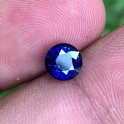Blue Sapphire 6.5 mm Round Heated Only 1.75 Ct Natural Loose Gemstone for Jewelry Making