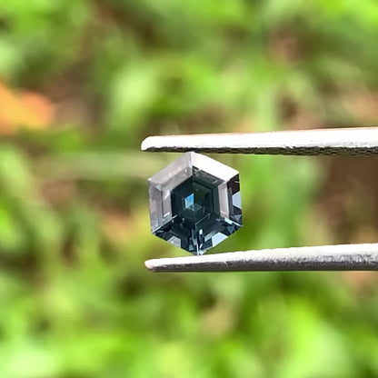 Teal Blue Spinel Hexagon 5.4 mm / 0.81 Ct Natural Loose Gemstone For Jewelry Making