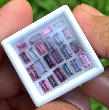 Spinel Baguettes Natural Multicolor Loose Gemstone Parcel 6.06 Ct / 22 Gemstones From Sri Lanka