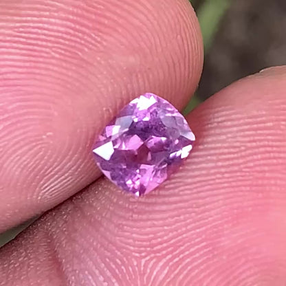 Purplish Pink Spinel Rectangular Cushion 1.25 Ct Certified Loose Gemstone For Jewelry Making