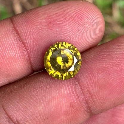 Yellow Zircon 10.4 mm Round 6.71 Ct Loose Gemstone For Contemporary Jewelry 💎✨