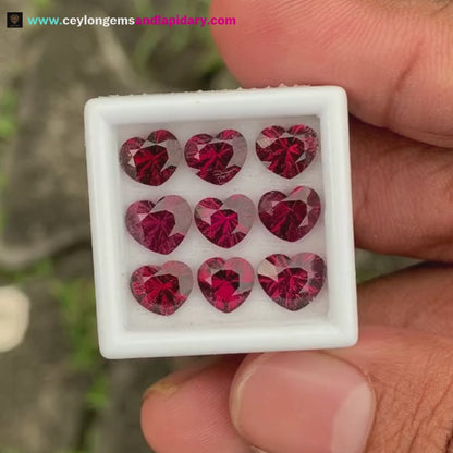 Garnet Hearts 9.69 Ct / 9 Stones Parcel of Natural Loose Gemstones From Sri Lanka 💎✨