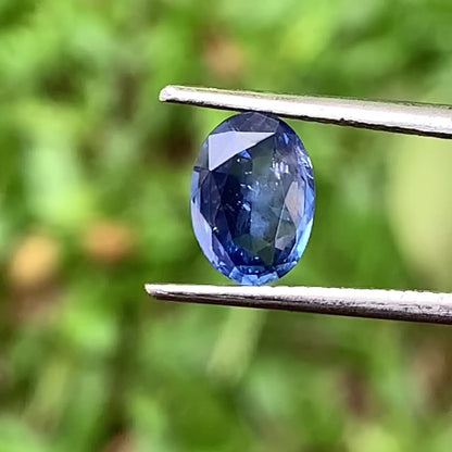 Unheated Blue Sapphire Oval 8.1 mm / 1.23 Ct Natural Loose Gemstone For Jewelry Making