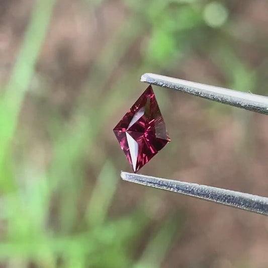 ✨ Red Garnet Concave Cut / Fantasy Cut Kite 0.48 Ct Natural Loose Gemstone From Sri Lanka 💎