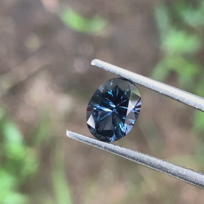 ✨ Teal Blue Spinel Concave Cut / Fantasy Cut Oval 1.23 Ct Natural Loose Gemstone 💎