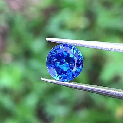 Blue Sapphire 6.3 mm Round Heated Only 1.10 Ct Natural Loose Gemstone for Jewelry Making