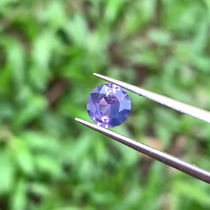 Purplish Blue Bicolor Sapphire Round Cut 6.6 mm / 1.06 Ct Natural Loose Gemstone For Jewelry Making 💎✨