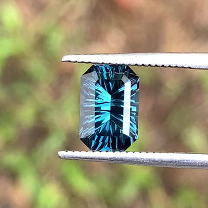 Deep Teal Blue Spinel Concave Cut Octagon 1.40 Ct Natural Loose Gemstone from Sri Lanka