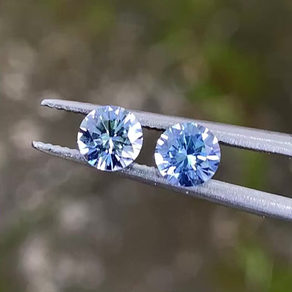 Blue Sapphire Round Pair 4.5 mm / 0.81 Ct Heated Only Natural Loose Gemstones for Earrings