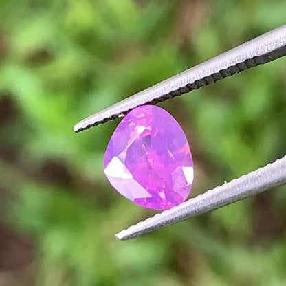 Hazy Sapphire Purplish Pink Modified Trillion Heated Only 1.2 Ct Natural Loose Gemstone From Sri Lanka