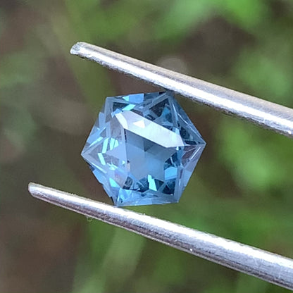 Teal Spinel Hexagon 1.05 ct Creative Lotus Cut Loose Gemstone