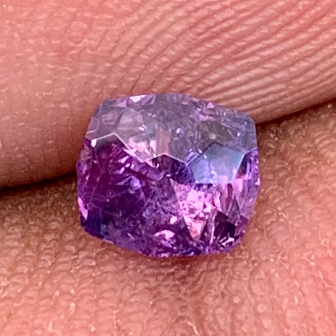 Bicolor Sapphire Rectangular Modified Cushion Purple & Blue 0.7 ct Loose Gem Stone from Sri Lanka