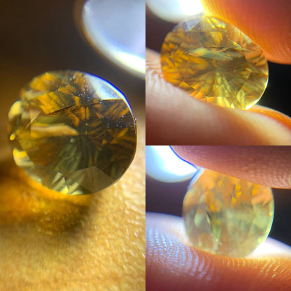 Golden Yellow Zircon Oval 4.8 ct Cracked Cheap Loose Gem Stone from Sri Lanka