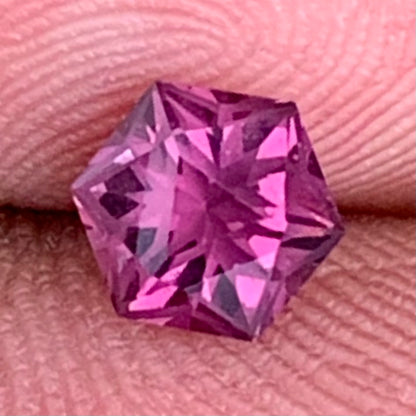 Purplish Pink Spinel Hexagon 0.95 ct Creative Lotus Cut Loose Gemstone
