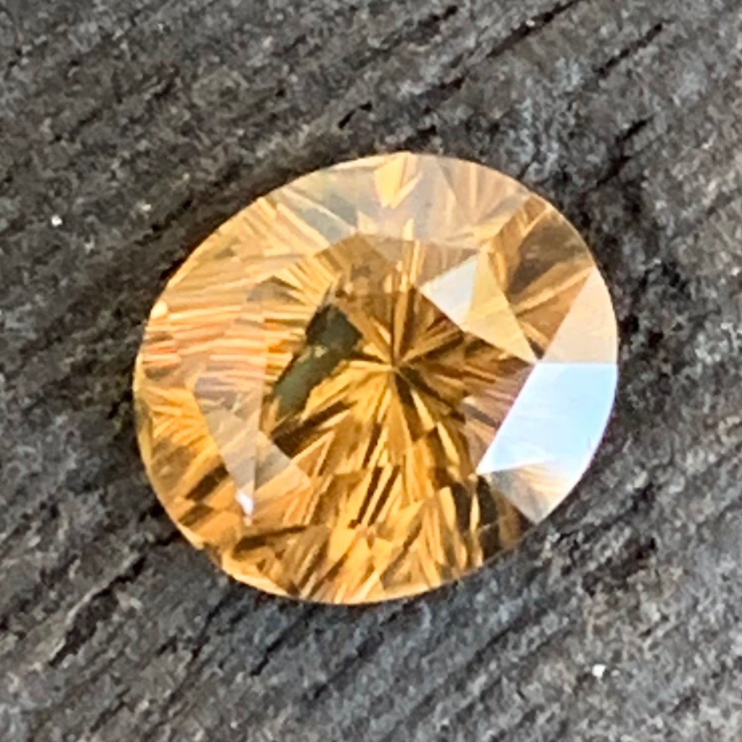 Golden Yellow Zircon Oval 4.8 ct Cracked Cheap Loose Gem Stone from Sri Lanka